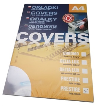 Folia do oprawy bindowania okładki bezbarwna Argo Prestige A4 200mic 100szt