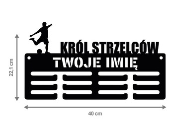 Wieszak na medale KRÓL STRZELCÓW IMIĘ 40cm 60.2