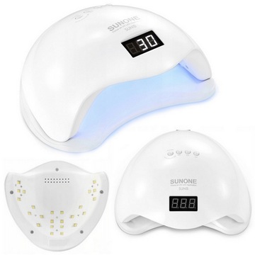 SUNONE LAMPA DO HYBRYD PAZNOKCI ŻELE UV LED SUN5 48W LCD SENSOR BIAŁA