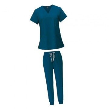 Женская униформа Scrubs Set с карманами V Neck Машинная стирка XXL Серый