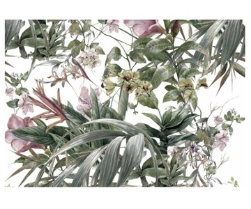 Fototapeta 416x290cm Akwarela liść i kwiaty w
