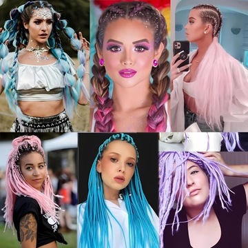 Синтетические волосы для косичек. Красочные косички пряди