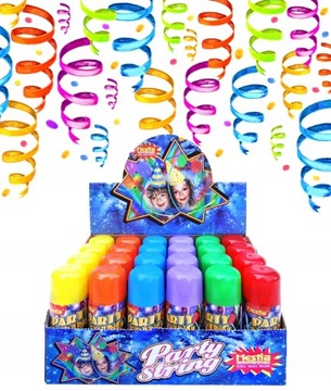 Serpentyna w sprayu duży karton Hestia 45 SZT MIX KOLOR