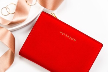 Portfel damski mały PETERSON urocza portmonetka na karty RFID STOP