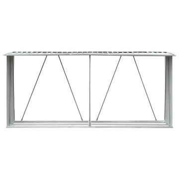 vidaXL Wiata na drewno, stal galwanizowana, 330 x 84 x 152 cm, szara