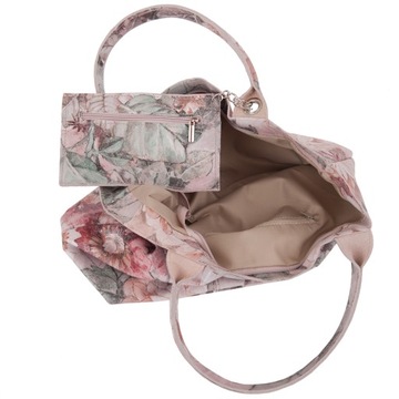РОЗОВАЯ СУМКА С ЦВЕТАМИ КОЖАНАЯ СУМКА-ШОППЕР VERA PELLE