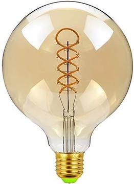 Ściemnialna Żarówka dekoracyjna G125 Styl Vintage LED spiralna szklana