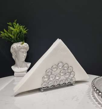 SERWETNIK pojemnik na serwetki GLAMOUR S01 SREBRNY