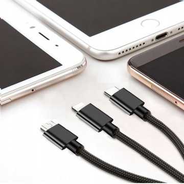 КАБЕЛЬ БЫСТРОЙ ЗАРЯДКИ APPLE Lightning micro USB TYPE-C