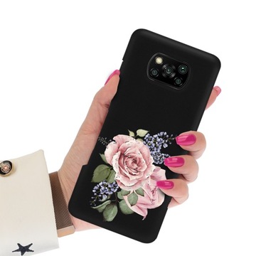 Etui Matowe CZARNY do XIAOMI POCO X3 NFC Top Wzory