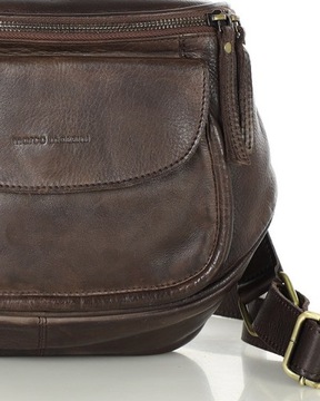 Torebka NA SZEROKIM PASKU skórzana listonoszka