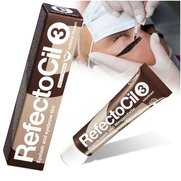 HENNA REFECTOCIL NR 3 DO BRWI RZĘS KOLORYZACJA ZELOWA KOLOR BRAZOWA 15 ML