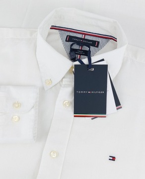 Tommy Hilfiger Koszula męska Biała Casual REGULAR FIT 100% Bawełna r. L