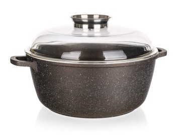 GARNEK GRANITE BROWN 6,7 L z Pokrywą i dozownikiem