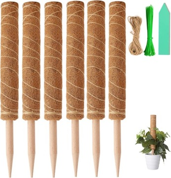 ПОДДЕРЖКА КОКОСОВАЯ ПАЛОЧКА ДЛЯ КРИПЕРА ДЛЯ МОНСТЕРЫ 4 ШТ.