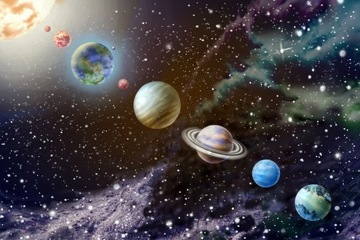 Nowoczesne tapety ścienne dla dzieci na ścianę Kosmos i planety 197x296