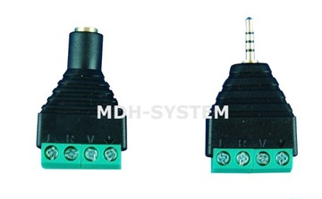 ZŁĄCZE WTYK GNIAZDO JACK 2.5mm PRZEDŁUŻACZ 4PIN