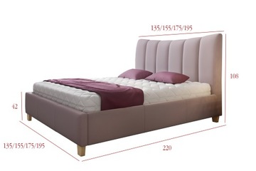 Кровать с мягкой обивкой AURORA 180x200 Матрас-контейнер