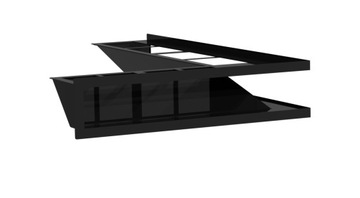 Kratka kominkowa 600x400x90 PRAWA LUFT NAROŻNA wentylacyjna czarna