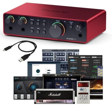 FOCUSRITE SCARLETT 2i2 4TH GEN INTERFEJS AUDIO USB OPROGRAMOWANIE
