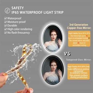 LUSTRO ŚCIENNE LED PODŚWIETLANE OWALNE 50x70cm