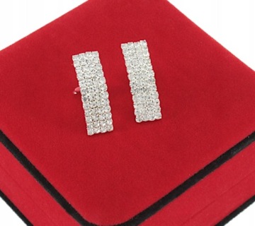 ЭЛЕГАНТНЫЕ СЕРЕБРЯНЫЕ ЗАЖИМЫ, 4 РЯДА, СТЕКЛО ЦИРКОНИЙ