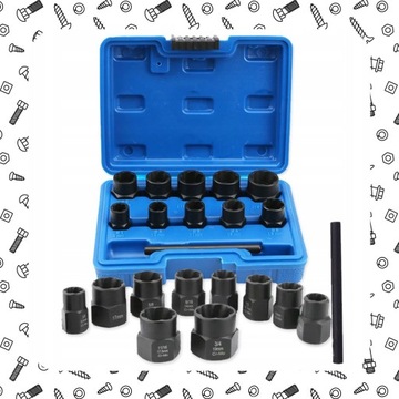 НАБОР НАСАДОК ДЛЯ ПОВРЕЖДЕННЫХ БОЛТОВ И ГАЙОК + КОРПУС