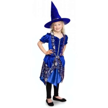 костюм на Хэллоуин ВЕДЬМА луна СИНИЙ 116-134