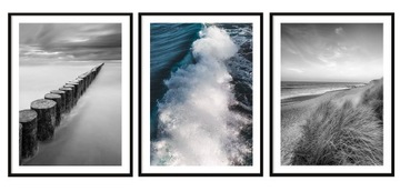 OBRAZ PLAKAT W RAMIE Tryptyk Morze P2052 53x73cm