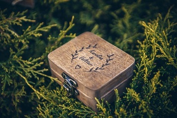 Pudełko na obrączki i koperty - Boho, Rustykalny