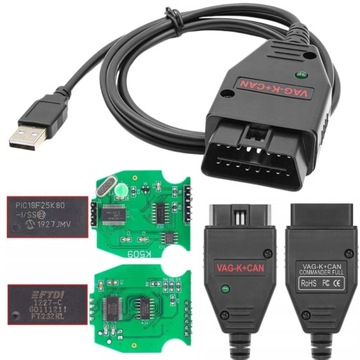 Interfejs diagnostyczny VAG K+CAN COMMANDER 1.4 OBD2 kodowanie pin licznik