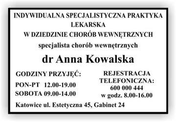 tablica TABLICZKA GABINET STOMATOLOGICZNY 295x260