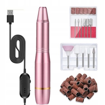 Электрическая шлифовальная машина для ногтей, пилочка для ногтей, педикюр, маникюрный набор, портативный домашний дорожный набор