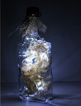 Декорирование стекла, светодиодная лампа на батарейках, балкон, терраса, окно, стол, полка