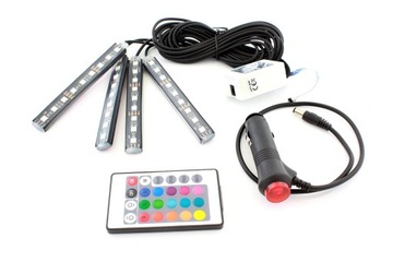 OŚWIETLENIE WNĘTRZA AUTA SAMOCHÓD 36 LED RGB PILOT