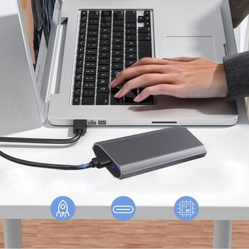 Корпус твердотельного накопителя для адаптера накопителя NVMe/PCIe SATA/NGFF M2 USB-C со скоростью до 10 Гбит/с