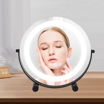 Зеркало для макияжа косметическое, круглое, вращающееся, 3 цвета, 30 см.