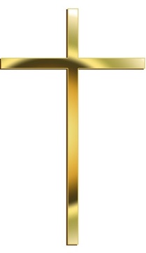 KRZYŻYK PLEXI ZŁOTA 6 CM KOMUNIA CHRZEST