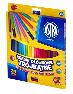 Треугольные карандаши-мелки 24 цвета ASTRA