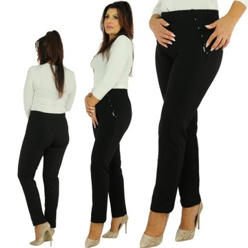 ЭЛЕГАНТНЫЕ ЖЕНСКИЕ БРЮКИ НА РЕЗИНКЕ, приталенные, ПОЛЬСКИЙ ПРОИЗВОДИТЕЛЬ