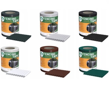 Taśma ogrodzeniowa osłona na ogrodzenie UV 19cm x35m 450g/m2 klipsy Czarny