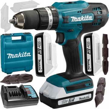 Ударная дрель/шуруповерт Makita HP488DWAE + аккумулятор 2,0 Ач + зарядное устройство