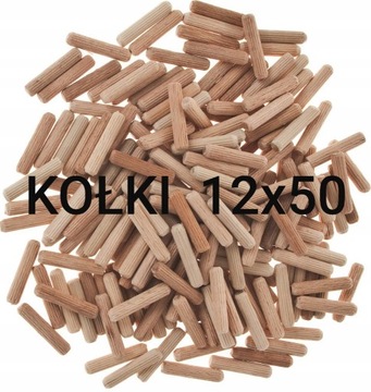Kołki montażowe meblowe 12x50 drewniane 1kg 200szt