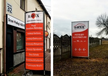 PYLON LED 350x125 cm PLEXI totem REKLAMOWY