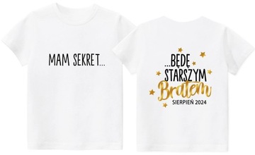 Koszulka Mam sekret Będę starszym bratem r. 146