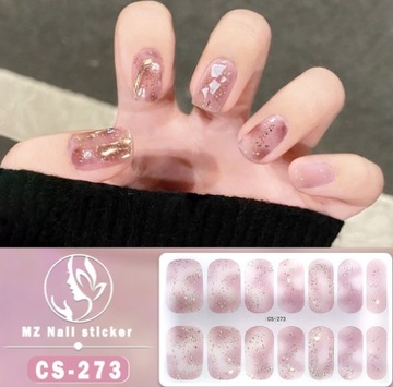 NAKLEJKI ŻELOWE SAMOPRZYLEPNE NA PAZNOKCIE JAK HYBRYDA DO ZDOBIEŃ NUDE BRO