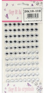Dżety samoprzylepne DK10-110 srebrne 10 mm 88 szt.