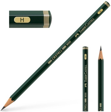 FABER CASTELL Ołówek drewniany grafitowy do szkicowania rysunku 9000 H