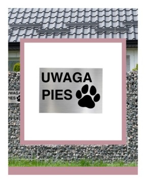 TABLICZKA UWAGA PIES ALUMINIOWA 20x10cm
