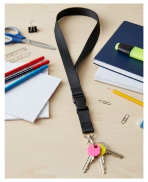 Ремешок на шею Ремешок для идентификации ключей телефона Универсальный черный 52см